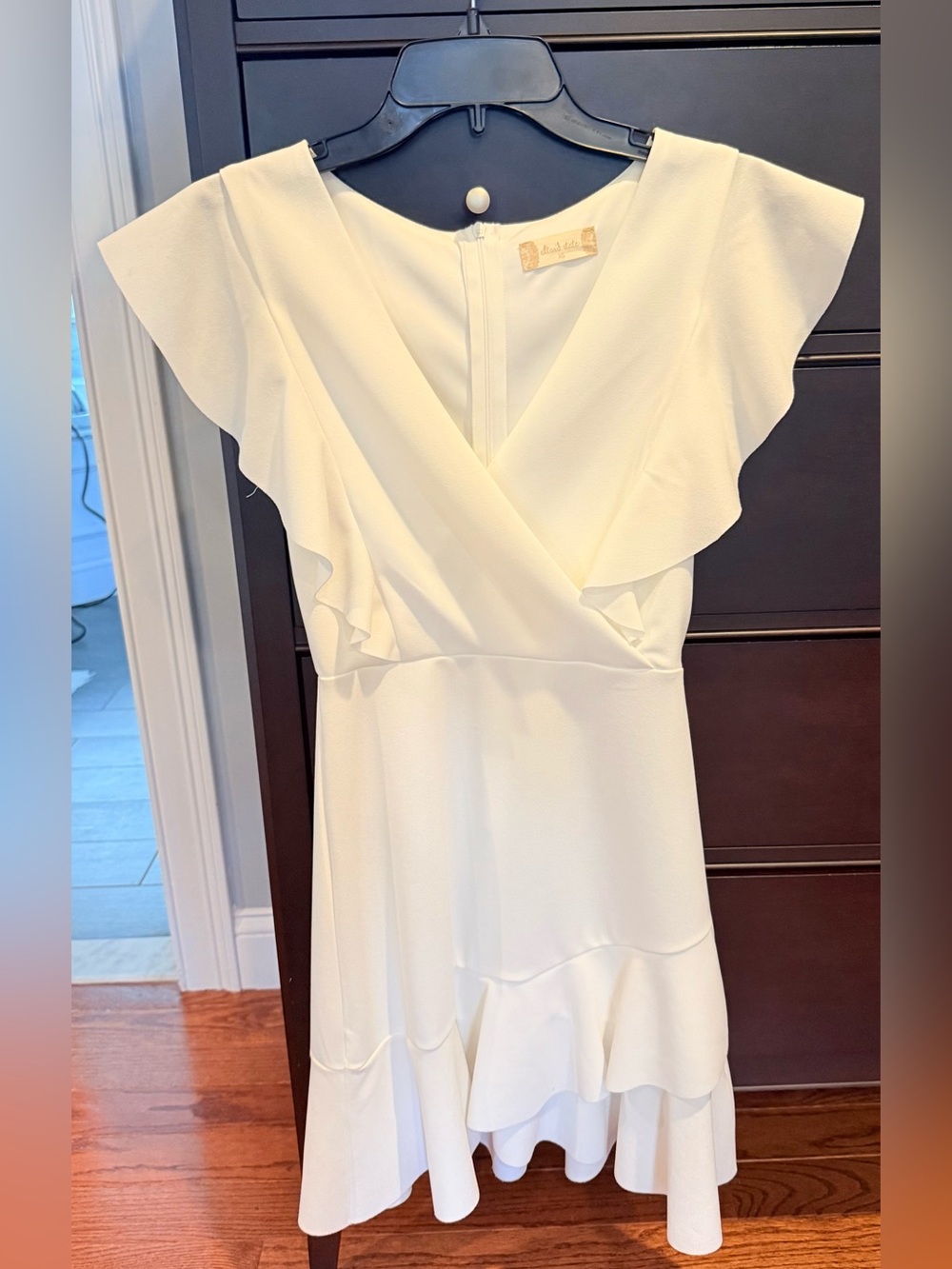 Altar'd State Cream Ruffle Wrap-Style Midi Dress